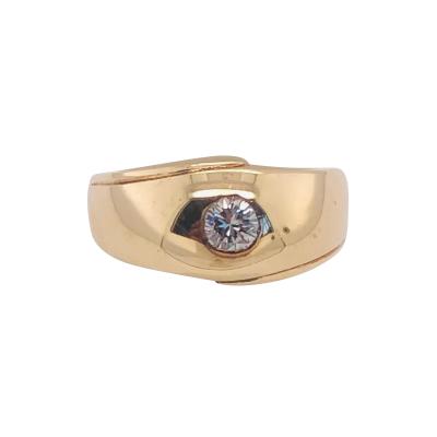14 Karat Yellow Gold Contemporary Ring with Diamond 0 33 Total Diamond Weight