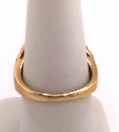 14 Karat Yellow Gold Contemporary Ring with Sapphire Cluster