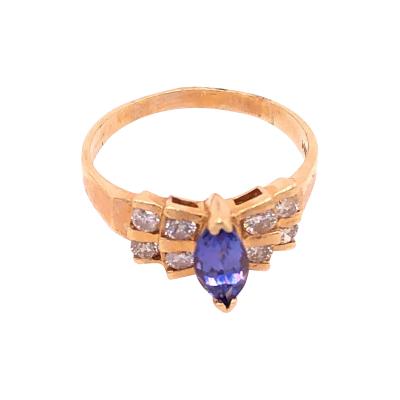 14 Karat Yellow Gold Contemporary Ring with Turquoise and Diamonds