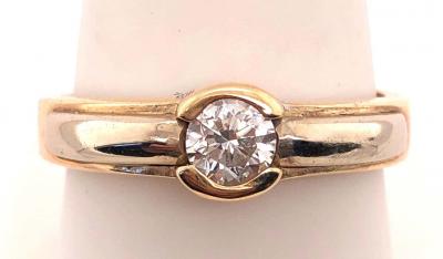 14 Karat Yellow Gold Engagement Bridal Ring 0 50 Total Diamond Weight