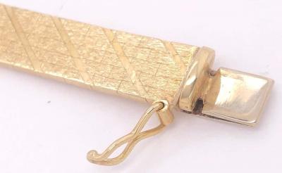14 Karat Yellow Gold Fancy Link Flat Bracelet