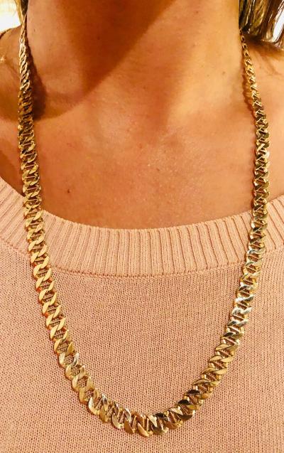 14 Karat Yellow Gold Fancy Link Necklace