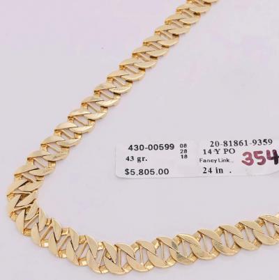 14 Karat Yellow Gold Fancy Link Necklace