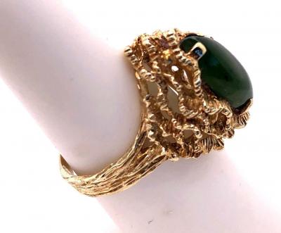 14 Karat Yellow Gold Fashion Jade Ring