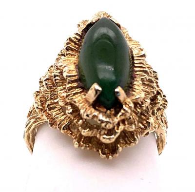 14 Karat Yellow Gold Fashion Jade Ring