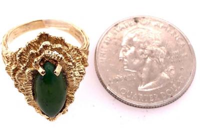 14 Karat Yellow Gold Fashion Jade Ring