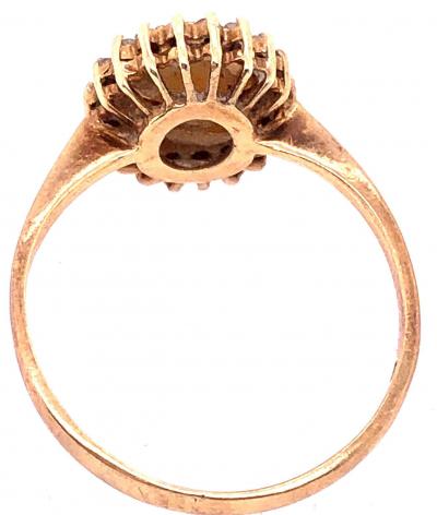 14 Karat Yellow Gold Fashion Pearl Ring with Diamonds