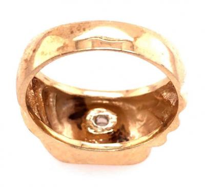 14 Karat Yellow Gold Fashion Ring with round Diamond