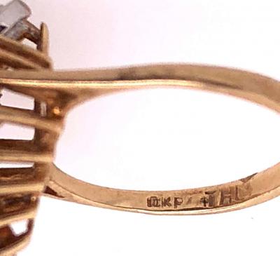 14 Karat Yellow Gold Free Form Ruby Center with Diamond Accents Ring