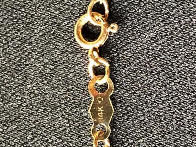 14 Karat Yellow Gold Freeform Necklace with One Pear Blue Topaz Pendant