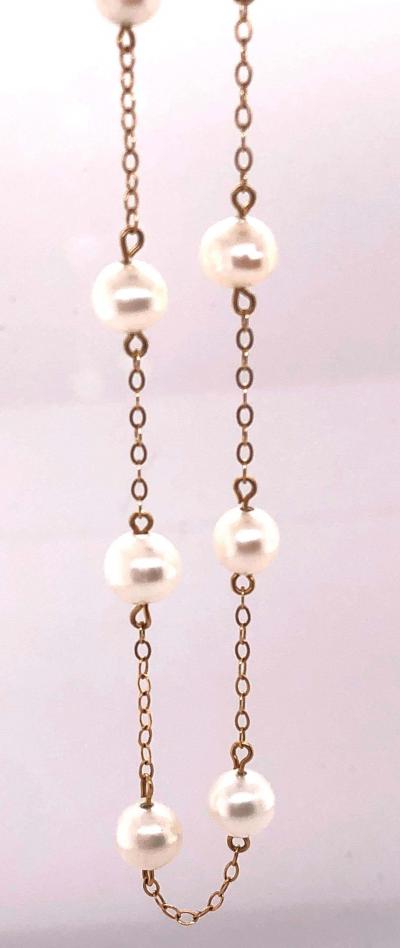 14 Karat Yellow Gold Peter Brown Pearl and Gold Link Necklace