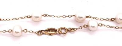 14 Karat Yellow Gold Peter Brown Pearl and Gold Link Necklace