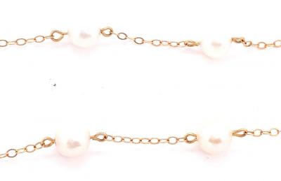 14 Karat Yellow Gold Peter Brown Pearl and Gold Link Necklace