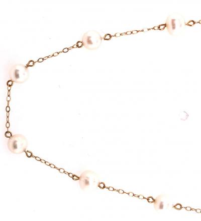 14 Karat Yellow Gold Peter Brown Pearl and Gold Link Necklace