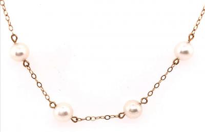 14 Karat Yellow Gold Peter Brown Pearl and Gold Link Necklace