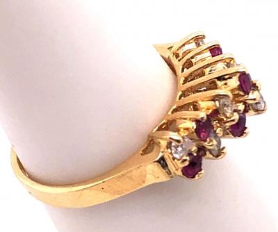 14 Karat Yellow Gold Ruby and Diamond Fashion Ring