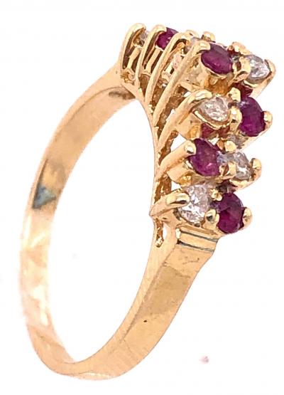 14 Karat Yellow Gold Ruby and Diamond Fashion Ring