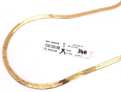 14 Karat Yellow Gold Snake Necklace