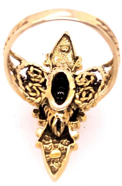 14 Karat Yellow Gold and Three Diamond Freeform Ring