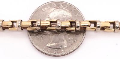 14 Karat Yellow and White Gold Baraka Brev Luxury Heavy Link Necklace