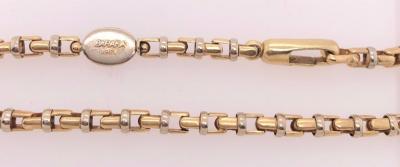 14 Karat Yellow and White Gold Baraka Brev Luxury Heavy Link Necklace
