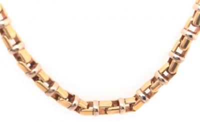 14 Karat Yellow and White Gold Baraka Brev Luxury Heavy Link Necklace