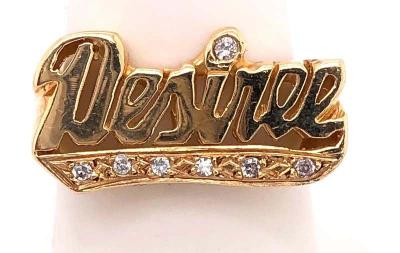 14 Karat Yellow and White Gold Signet Ring Desiree with Diamonds