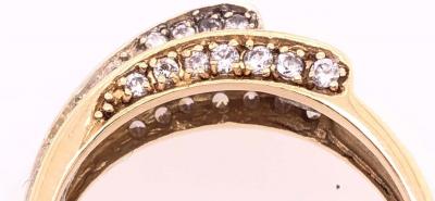 14 Karat Yellow and White Gold and Diamond Contemporary Ring