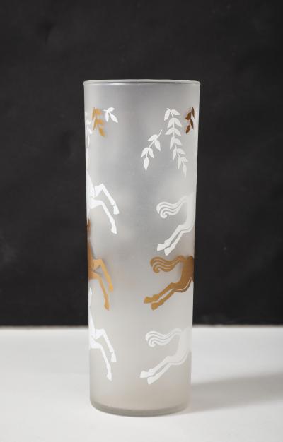 14 MId Century Frosted Beverage Glasses