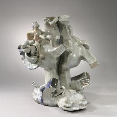 Viola Frey Early Viola Frey Sculpture Centennial Grey c 1976