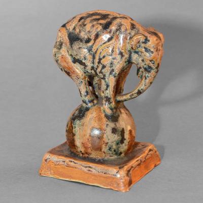 Jean Langlade Ceramic Elephant by Jean Langlade