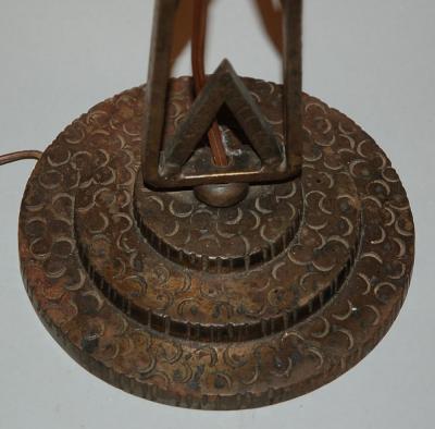American Wrought Iron Table Lamp c 1930
