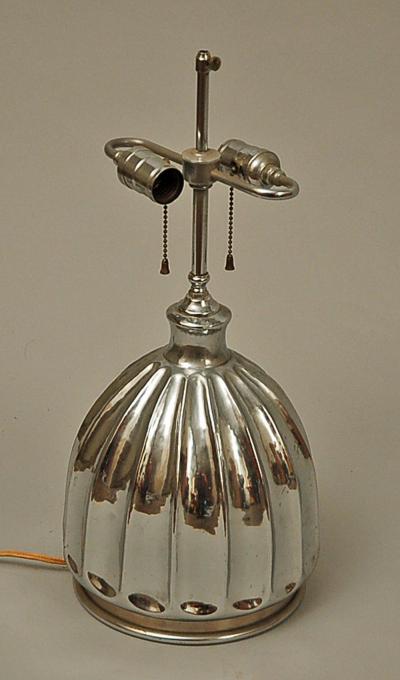 Silvered Table Lamp c 1950