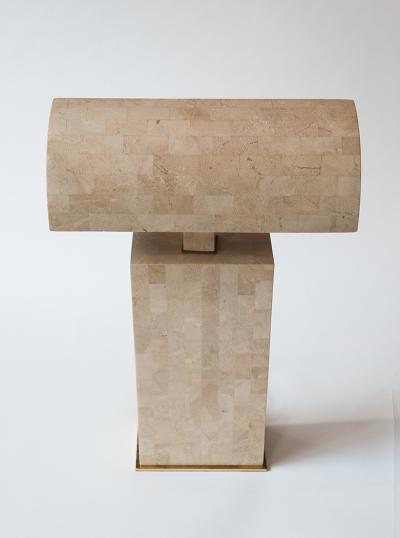 Karl Springer Coral Veneered Sculpture Desk Lamp Karl Springer USA c 1980 s