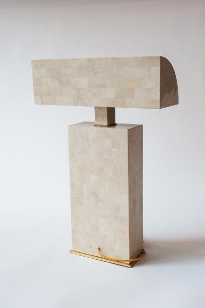 Karl Springer Coral Veneered Sculpture Desk Lamp Karl Springer USA c 1980 s