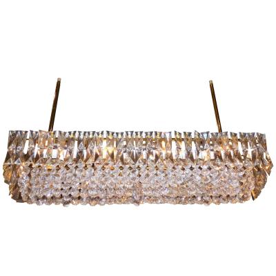 J L Lobmeyr Crystal and Brass Box Chandelier J L Lobmeyr Italy c 1960 s