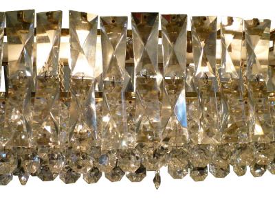 J L Lobmeyr Crystal and Brass Box Chandelier J L Lobmeyr Italy c 1960 s