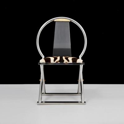 Karl Springer Chinese Curved Back Chair Karl Springer USA Circa 1980s