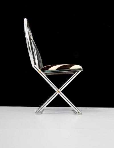 Karl Springer Chinese Curved Back Chair Karl Springer USA Circa 1980s