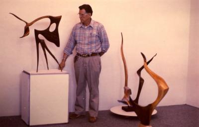 Jack Rogers Hopkins Unique Walnut Sculpture Jack Rogers Hopkins