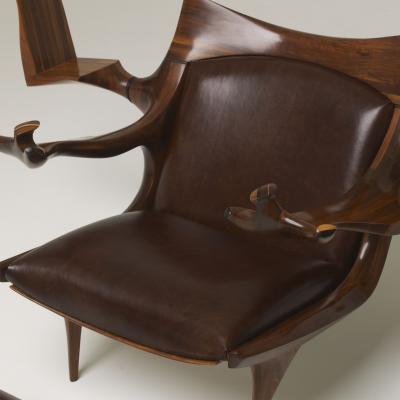 Jack Rogers Hopkins Custom Lounge Chair and Ottoman USA c 1970