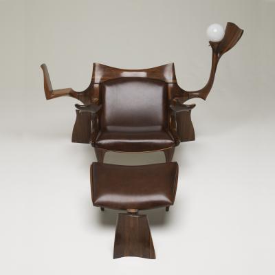 Jack Rogers Hopkins Custom Lounge Chair and Ottoman USA c 1970