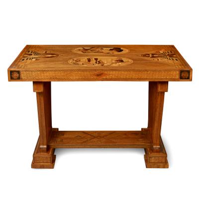 Art Deco Marquetry Center Table
