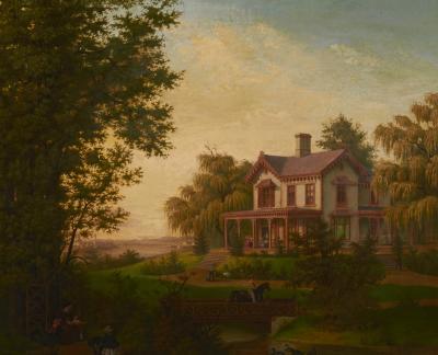 Edward Sachse American Scenery The Country House by Edward Sachse 1804 1873 circa 1865