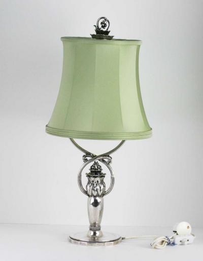 Georg Jensen Georg Jensen Sterling Silver Lamp c 1920s