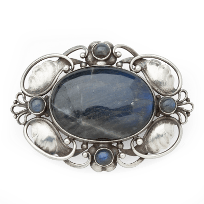 Georg Jensen Brooch No 171 with Labradorite Georg Jensen c 1945 1977