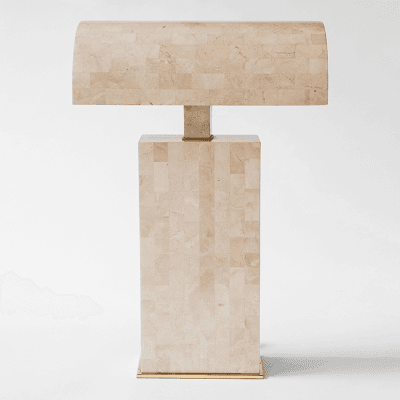 Karl Springer Coral Veneered Sculpture Desk Lamp Karl Springer USA c 1980 s
