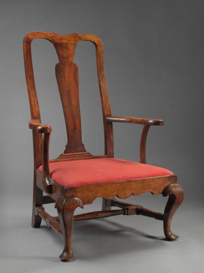 Rare and Important Queen Anne Slipper Armchair