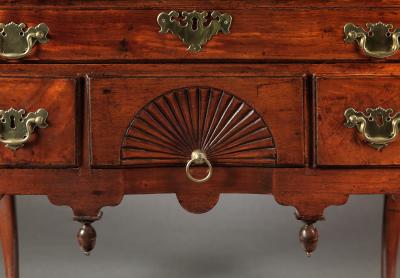 Queen Anne Lowboy with a Carved Fan Drawer