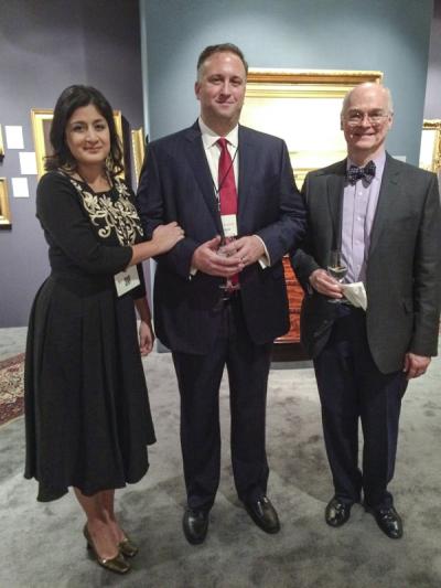 Deepali and Robert Schwarz (Schwarz  Gallery) with David Barquist (curator, Philadelphia Museum of Art)